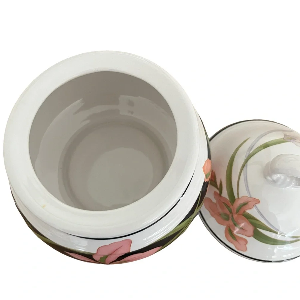 Sango Allure Sugar Bowl W/Lid Pink Flowers Vintage - Picture 12 of 12